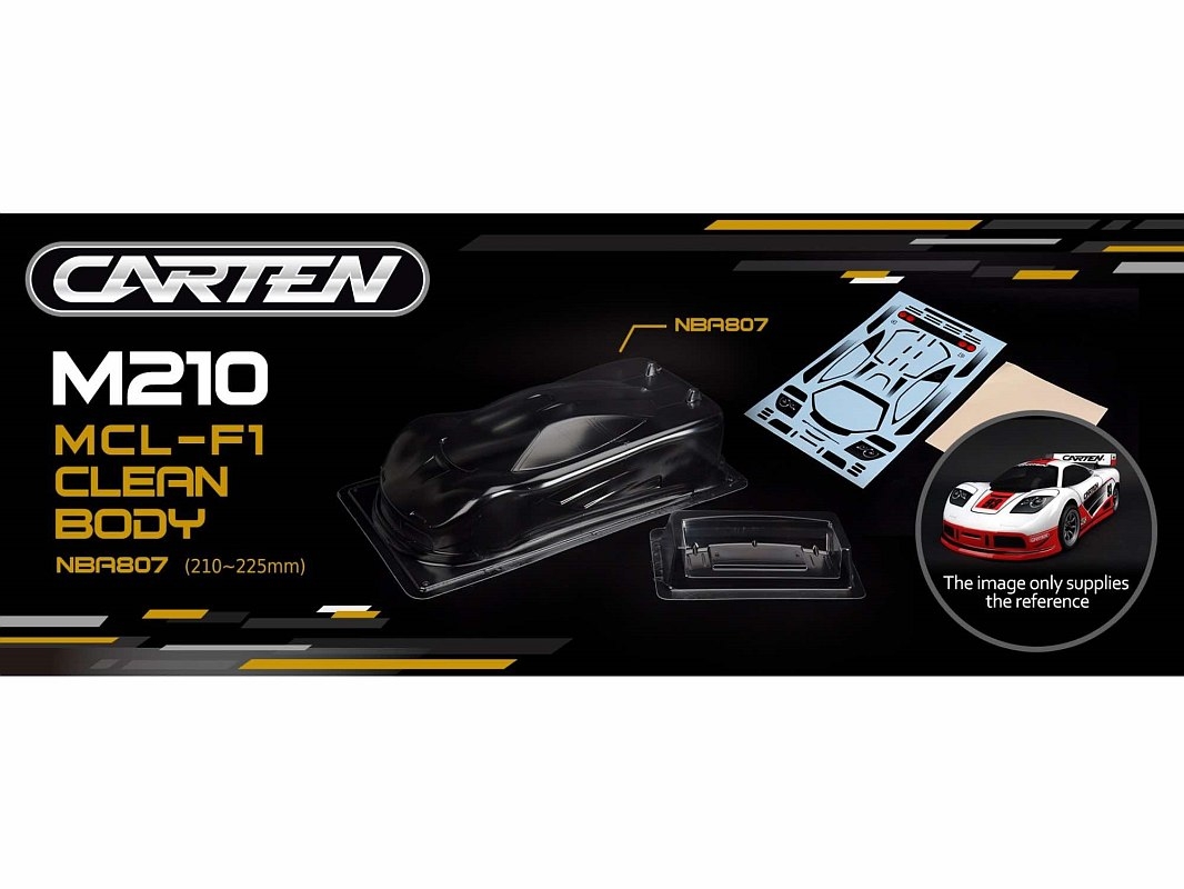 CARTEN MCL-F1 1/10 M-Chassis lexanová karoserie (210mm-225mm)