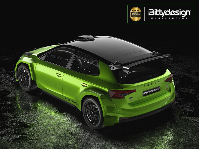 Karoserie čirá ŠKODA Fabia RS Rally2 1/10 rally 190mm, tvrdá 1,2 mm