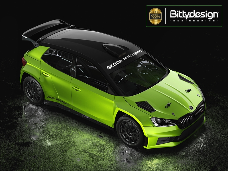 Karoserie čirá ŠKODA Fabia RS Rally2 1/10 rally 190mm, tvrdá 1,2 mm