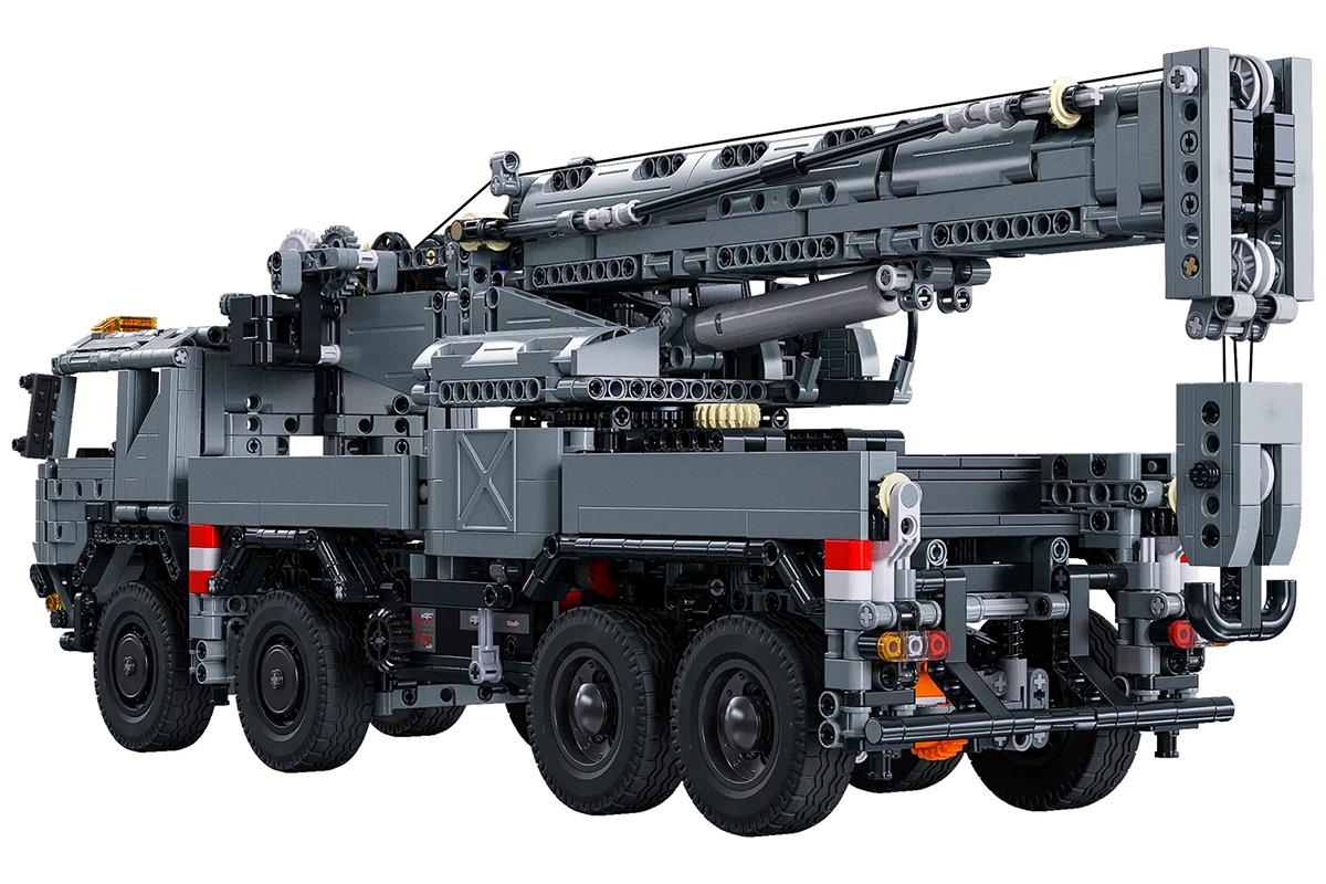 RC Master vojenský autojeřáb - Stavebnice z kostek
