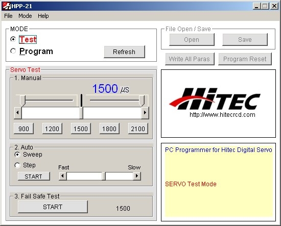 HPP-21 PLUS Tester a programátor digitálních serv s PC rozhraním (mini-USB)