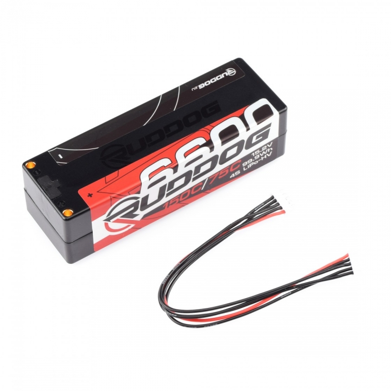 RUDDOG Racing Hi-Volt 6600mAh 150C/75C 15.2V LCG 1/8 Pack - EFRA