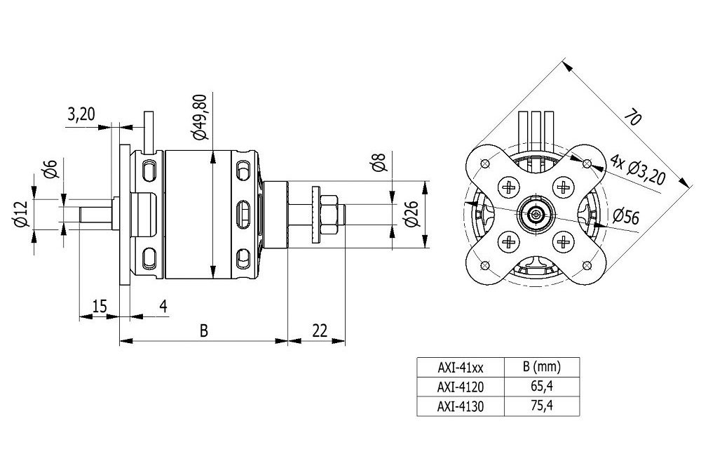 AXI 4120/20 V3 střídavý motor