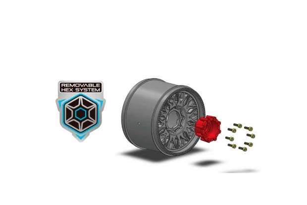 B-UPHILL SOFT 1/8, 0 a 1/2 offset 17mm odnímatelný hex, Černé disky, 2 ks