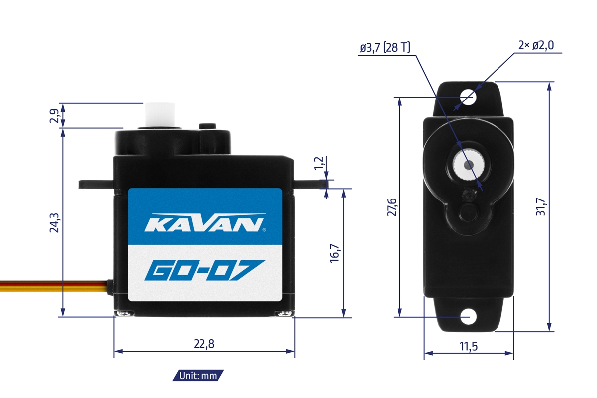 GO-07 (0.10s/60°, 0.9kg.cm)