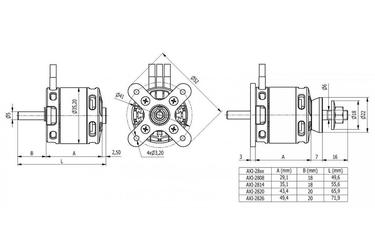 AXI 2820/8 V3 střídavý motor