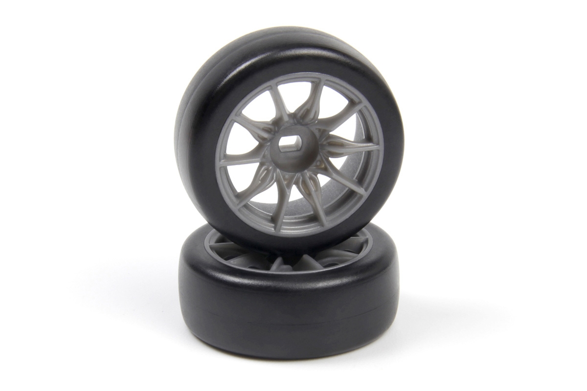 Sada driftových kol vč. pneumatik TSMK5-10 22x11 mm (šedá/4 ks)
