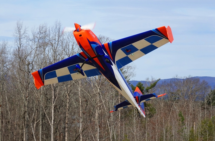 70" Extra 300 EXP V2 - Oranžová/Modrá/Bílá 1,77m