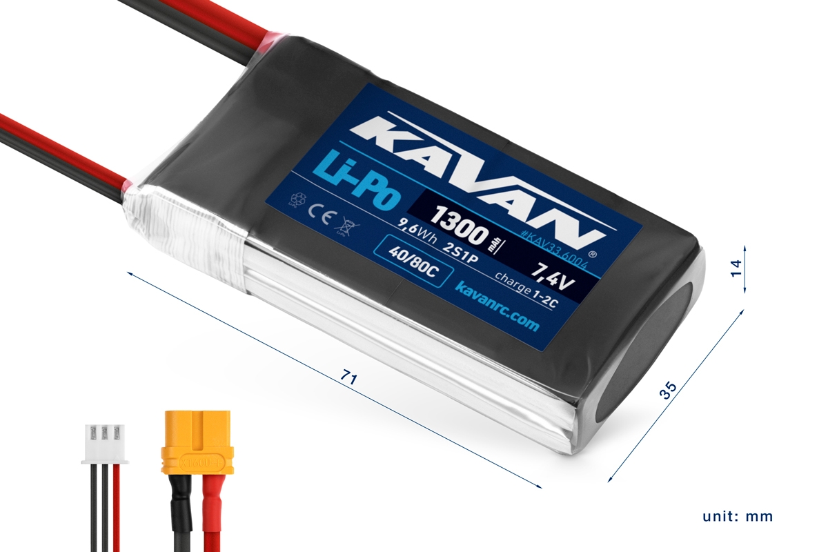 KAVAN Li-Po 1300mAh/7,4V 40/80C 9,6Wh