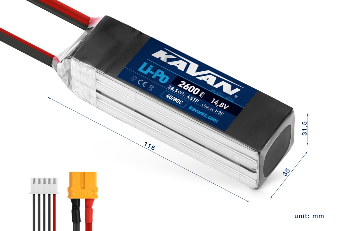 KAVAN Li-Po 2600mAh/14,8V 40/80C 38,5Wh