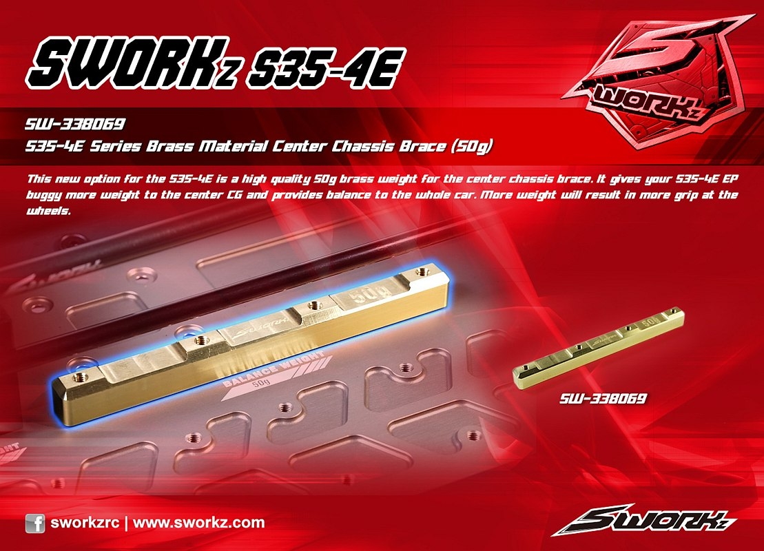 SWORKz 50g středová mosazná vzpěra, 1 ks.