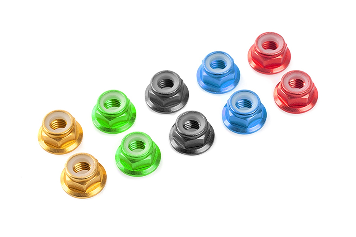 Hliníkové Nylon STOPmatky M3 s ploškou - černé - 10 ks.