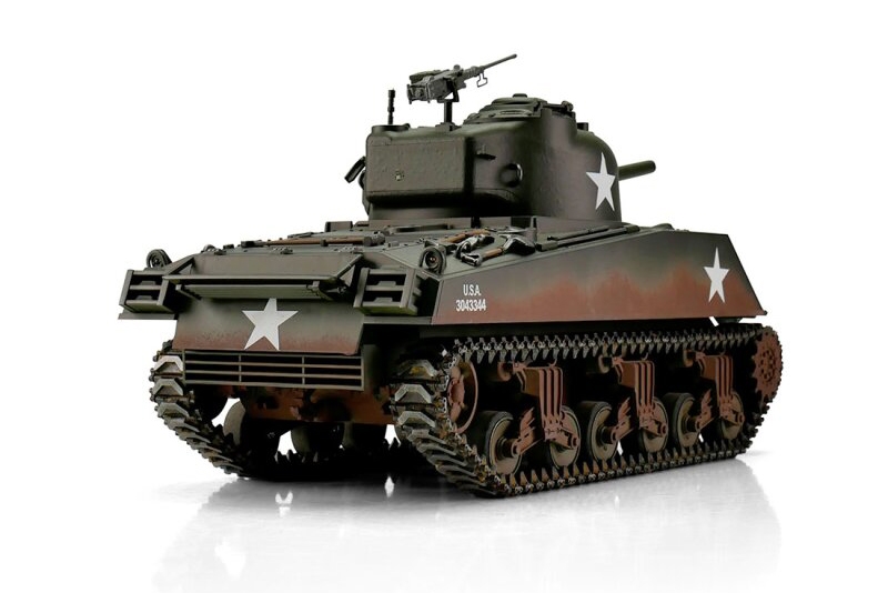 TORRO tank PRO 1/16 RC M4A3 Sherman 75mm zelená kamufláž - BB Airsoft