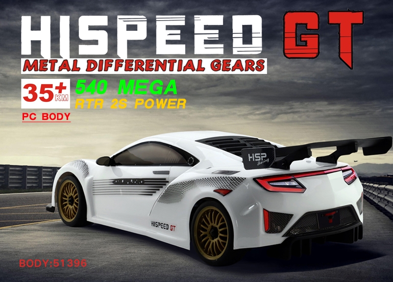 HSP GT 1/10 RTR On-road, Bílý