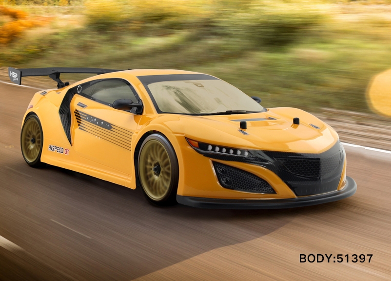 HSP GT PRO 1/10 RTR On-road, Žlutý