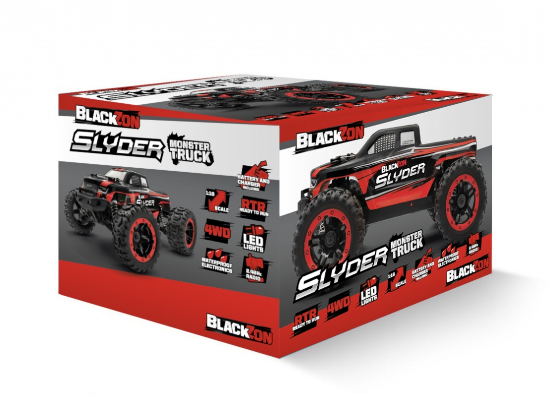 Slyder MT Monster Truck 1/16 RTR - Červený