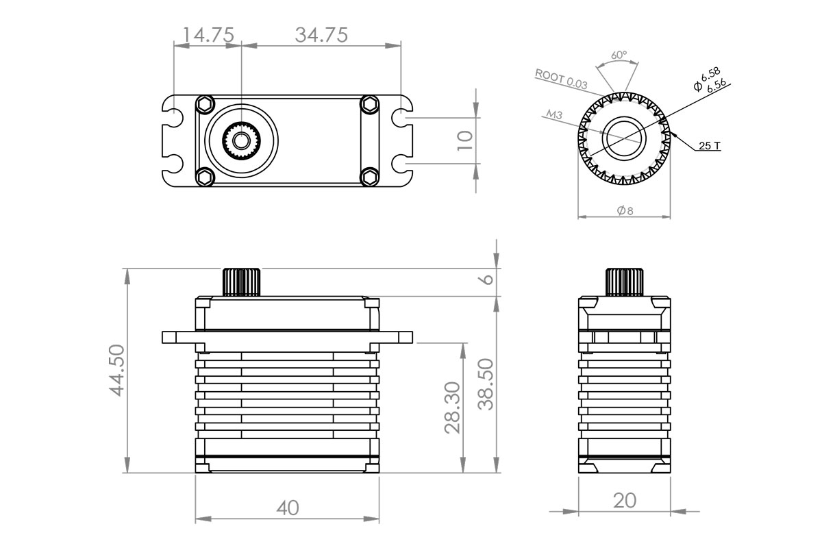 HBL850 (0.071s/60°, 24.9kg.cm)