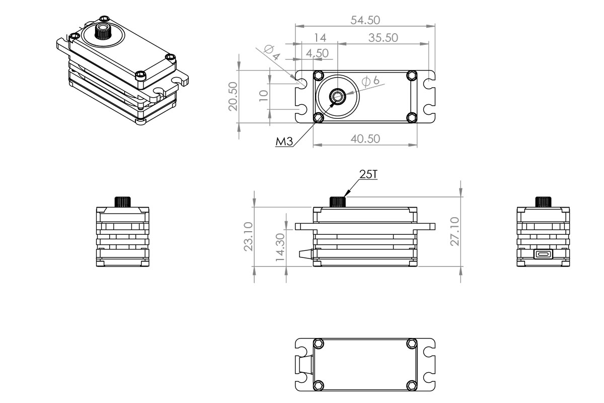 HBL575SL (0.70s/60°, 16.8kg.cm)