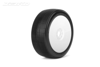 Jetko Lesnar Composite Soft 1:8 Buggy Pre-glued White Revo Rims (2)