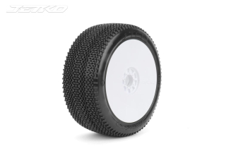 Jetko J Ten Composite U.Soft 1:8 Buggy Pre-glued White Revo Rims (2)
