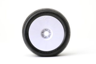 Jetko Block In Soft 1:8 Truggy Pre-glued on White Rims (2)