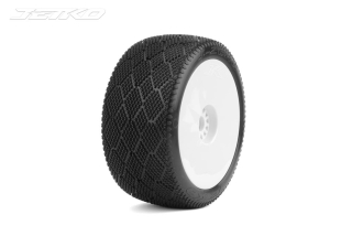 Jetko J-Zero Soft 1:8 Truggy Pre-glued on White Rims (2)