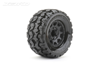 Jetko EX Tyre MT Tomahawk Black Wheel 2.8" Hex 12,14,17mm (2)