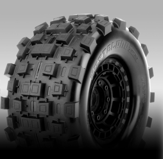 Jetko EX Tyre XMT Wasteland Belted Black Wheel 24mm Xmaxx & Kraton(2)