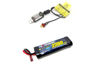 COMBO Charger USB 1.0A - Battery 7.2V 2200 (72204+PP2-2200D) Deans