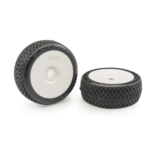 Matrix Blackhole Clay Super Soft 1:8 Buggy Pre-glued White Wheels (2)