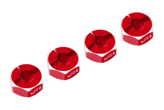 Hliníkové HEX unašeče kola 12x6mm, 4ks, červený