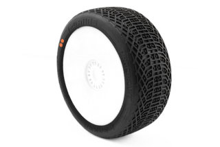 I-BARRS V3 BUGGY S3 (MEDIUM) nalepené pneumatiky, bílé disky, 2 ks.