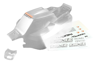 SWORKz 1/8 Falcon ST-4 čirá lexanová karoserie, 90% předříznutá, lehká, 1 ks.