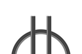 Kabel třížilový Silikonový černo/šedý plochý 0,33mm2 / 22AWG