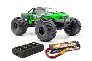 ROGUE TERRA SPORT RTR Brushless Monster Truck 4WD, zelená + akumulátor a nabíječ