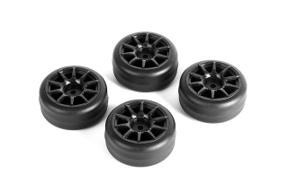 CARTEN nalepené M-Drift gumy na černých 10 papr. diskách +1mm, 4 ks.