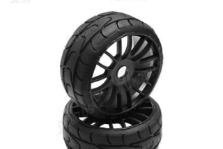 PMT 1/8 GT RALLY 18 "Hard" směs - nalepené, černé CARBON Q7 tvrdé disky, 2 ks.