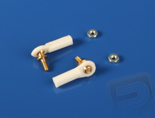 2406 Kulový čep V1, pr.4mm, M2/M2 Krátký Bílý 2ks