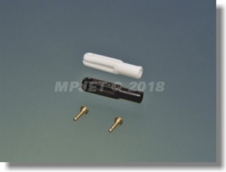 Vidlička plast, délka 17 mm, pro páku tloušťky 1,2, čep pr. 1, M2, bílá. balení 2 ks