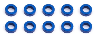 Vymezovací hliníkové podložky, 5.5x3,0x2.0mm, modré, 10 ks.