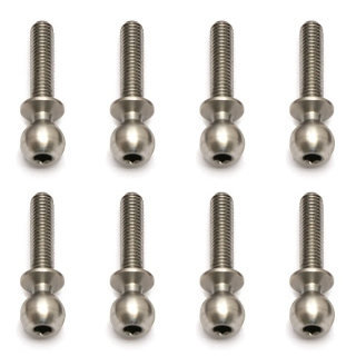 Kulové čepy, střibrné, 12 mm délka závitu, 10 ks.