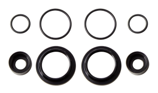 12mm nastavitelný kroužek tlumiče a příslušenství, černé, 2 +2 ks.