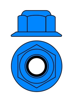 Hliníkové Nylon STOPmatky M3 s ploškou - modré - 10 ks.