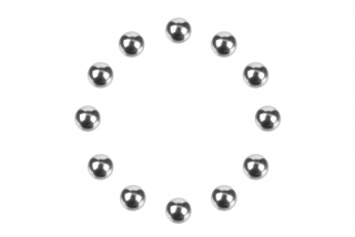 Precizní Diff. kuličky 1/8 - chromové - 12 ks.