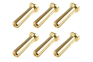 Bullit konektor 4.0mm - samec - s drážkou - pozlacený (6 ks.)