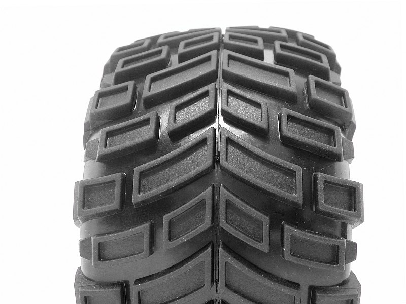 Nalepené Super Mudders gumy 155x85mm na chromových diskách, 2ks. pro Savage