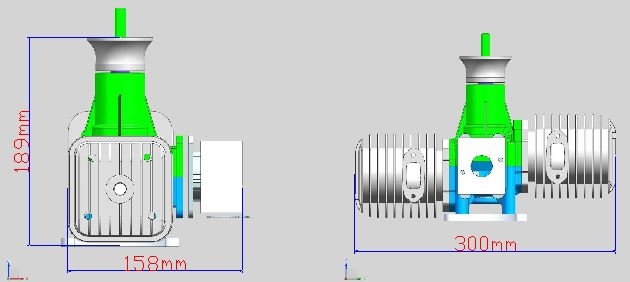 Motor DLA 180 ccm včetně tlumiče a příslušenství