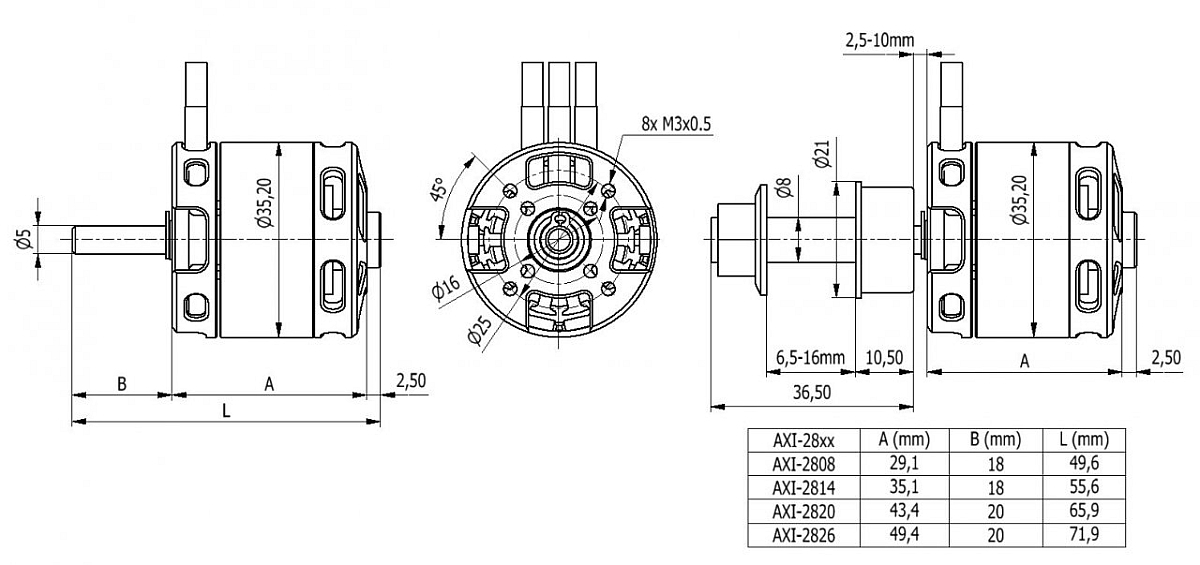 AXI 2826/6 V2 střídavý motor