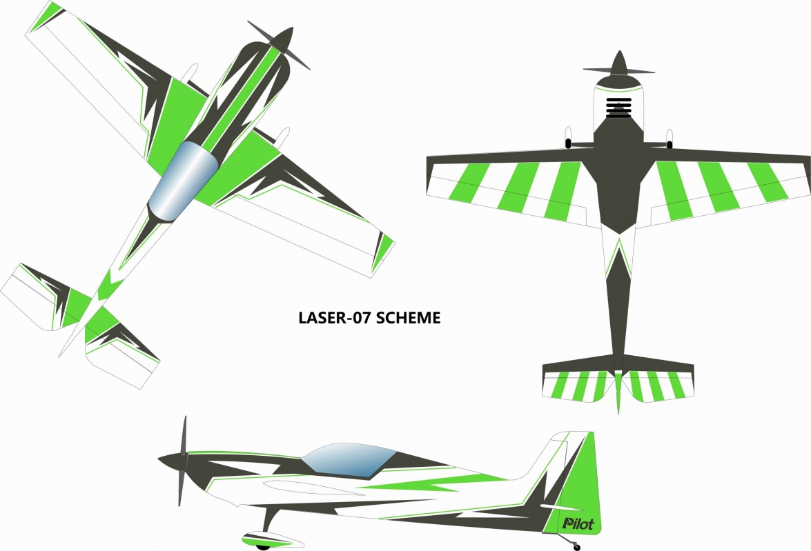 67" Laser 1702mm 20cc Zeleno-Černý