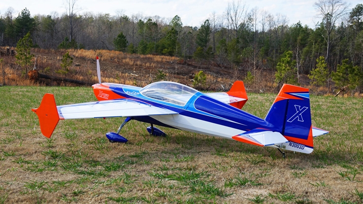 70" Extra 300 EXP V2 - Oranžová/Modrá/Bílá 1,77m